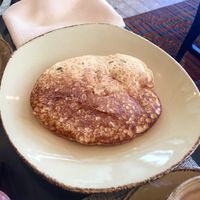 Vegan pancake just for us :) at Rosmarin Restaurant in Mitzpe Ramon