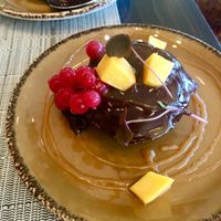 Vegan cake at Rosmarin Restaurant in Mitzpe Ramon