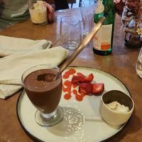Vegan chocolate mousse at La Carretta in Hotton