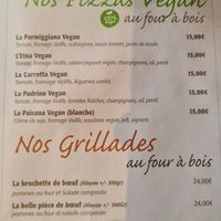 Un choix parmi 5 différentes pizzas vegan !!! at La Carretta in Hotton