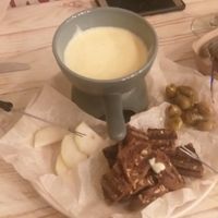 Cheese fondue with grilled olive's so good!!!! Better for 2 people at VegaRoom in Lviv