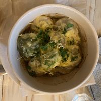 Homemade dumplings with cream and cheese  at VegaRoom in Lviv