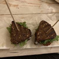 Sandwich with seitan and marinated ginger  at VegaRoom in Lviv