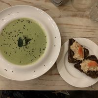 Green soup with hummus  at VegaRoom in Lviv