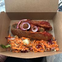 Meatball (vegan) sub with salad at DUB - The Happy Pear - T1 in Dublin