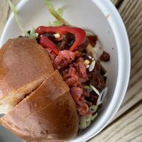 Korean chicken burger   at Roots in Aberdeen