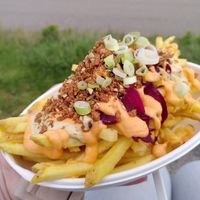Loaded fries at Roots in Aberdeen