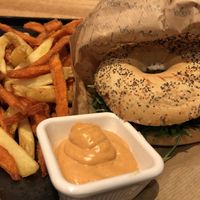 Seitan Bagel at Forky's in Vienna