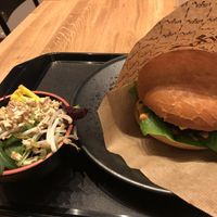 Burger and side at Forky's in Vienna