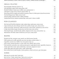 a la carte menu  at The Wheatsheaf in South West London