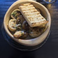Garlic mushrooms and bread   at Giannis in Scarborough