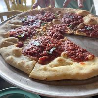 Vegan pizzaa  at Asheville Brewing Company in Asheville