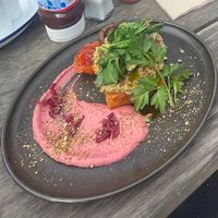 Vegan stack - it was actually better than it looks in the photo! at Beach House Cafe in Kaikoura