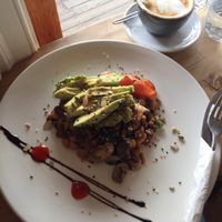 Chef whipped us up a vegan breakfast that hit the spot!  at Beach House Cafe in Kaikoura