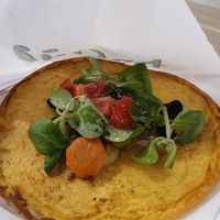 Lokale Spezialität, Farinata at Anciua in Porto Venere