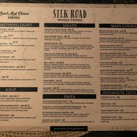 Lunch and Dinner Menu at Silk Road Whole Foods in Tibubeneng