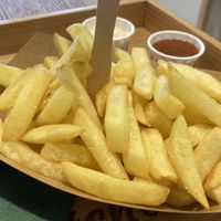 Fries with vegan dips  at Oaza Joyful Kitchen in Zagreb