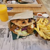 Kebab, fries and Mango lassi at Oaza Joyful Kitchen in Zagreb