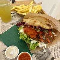 Kebab with Fries & Immuni boost homemade juice  at Oaza Joyful Kitchen in Zagreb