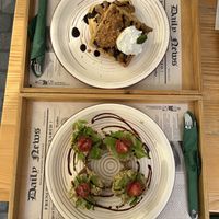 “Tuna” toasties & Snickers waffles  at Oaza Joyful Kitchen in Zagreb