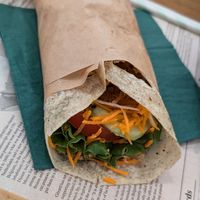 In depth view shoarma at Oaza Joyful Kitchen in Zagreb