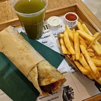 Kebab wrap combo meal at Oaza Joyful Kitchen in Zagreb