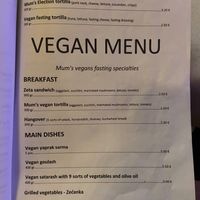 Vegan menu  at Mayka in Podgorica