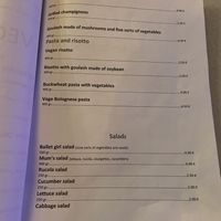 Vegan menu  at Mayka in Podgorica
