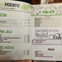 Vegan menu at Mayka in Podgorica