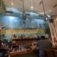 Wall painting of Barcelona inside of Sensi Gourmet Tapas at Sensi Gourmet Tapas in Barcelona