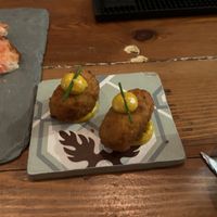 Vegan roasted chicken croquettes  at Sensi Gourmet Tapas in Barcelona