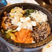 vegan Bibimbap with crispy rice at the bottom!  at BCD Tofu House in Los Angeles