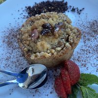 Apple crumble without the ice creamm  at Can Nuts in Ibiza