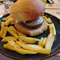 Vegan beyond meat burger w/ vegan cheese at Buns in Alghero