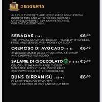 Menu  at Buns in Alghero