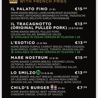 Menu  at Buns in Alghero