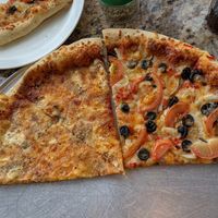 Customized (Half four cheese half vegetarian pizza) at Daddi's Pizza in Myvatn