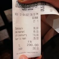 Prices at Namaste in Dahab