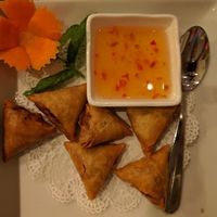 Golden triangles at Nisa's Thai in Canton