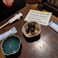 Roasted Gingko nuts at Renkon-Ya in Kyoto