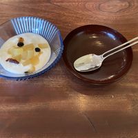 Soy yoghurt with fruit at Ihanoha in Kanazawa