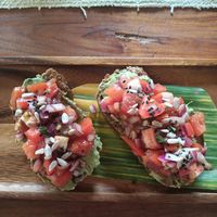 Bruschetta with avocado at Two Little Birds in Luang Prabang