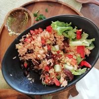 Half eaten Mexican bowl - super delisous at Two Little Birds in Luang Prabang