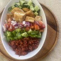 Satay tofu bowl  at Two Little Birds in Luang Prabang