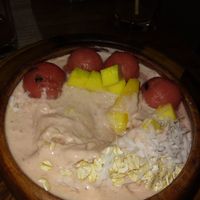 Pink bowl (pic halfway through eating) #Veganuary at Two Little Birds in Luang Prabang