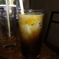 Iced White coffee w coconut milk  #Veganuary at Two Little Birds in Luang Prabang