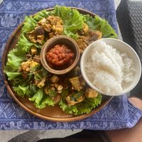 Can’t beat these lettuce cups.  at Two Little Birds in Luang Prabang
