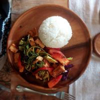 Stir fry tofu/vegetables at Two Little Birds in Luang Prabang