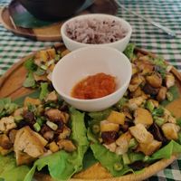 Larb lettuce cups at Two Little Birds in Luang Prabang