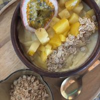 Tropical smoothie bowl (with extra granola)  at Two Little Birds in Luang Prabang